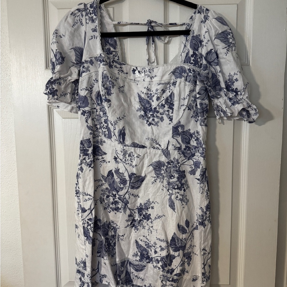 Reformation blue & white dress